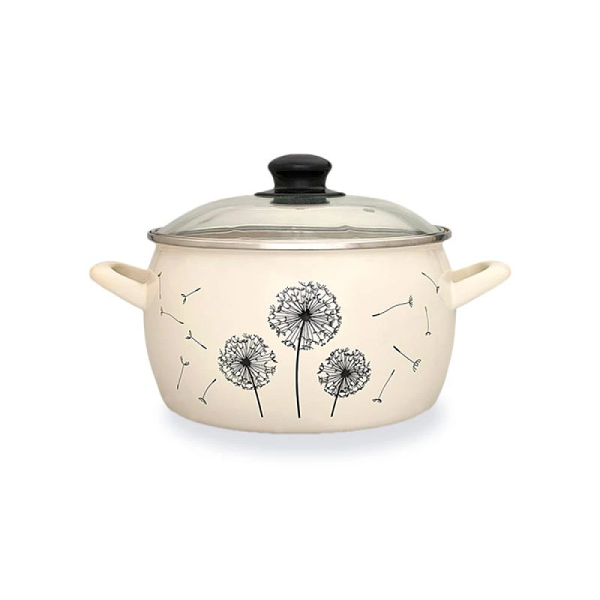 Cratita emailata Papadie 18cm, 3.3l, capac din sticla Cratita emailata Papadie 18cm, 3.3l, capac din sticla