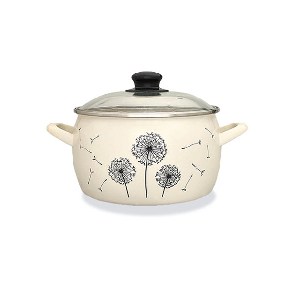 Cratita emailata Papadie 24cm, 7.9l, capac din sticla Cratita emailata Papadie 24cm, 7.9l, capac din sticla