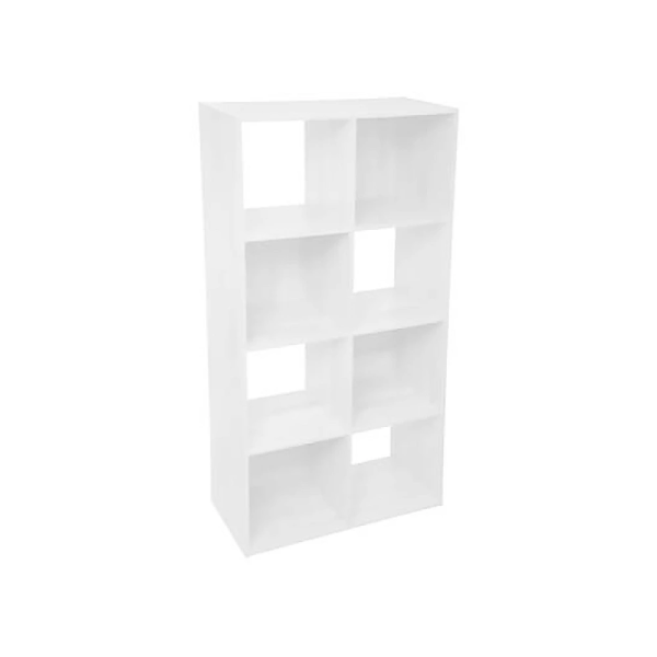 Modul de mobila 67.5X32X134cm Five, 8 rafturi, alb
