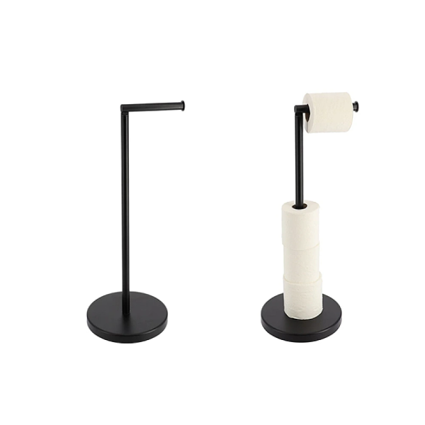 Suport pentru hârtie WC Tendance cu loc pentru rezerve 24X19X55cm, negru Suport pentru hârtie WC Tendance cu loc pentru rezerve 24X19X55cm, negru