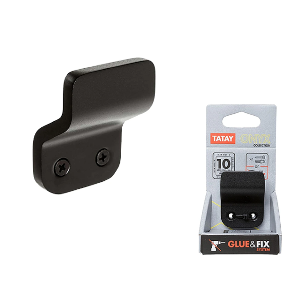Вешалка для ванной комнаты Tatay Onyx 5.2X4X2.5cm, черный Вешалка для ванной комнаты Tatay Onyx 5.2X4X2.5cm, черный