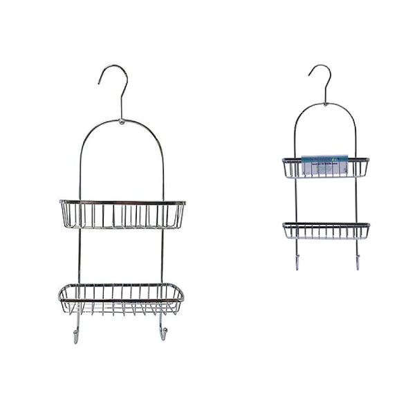 Raft de perete suspendabil cu 2nivele + 2carlige Tendance Caddy 55X10X22.5cm, metal Raft de perete suspendabil cu 2nivele + 2carlige Tendance Caddy 55X10X22.5cm, metal