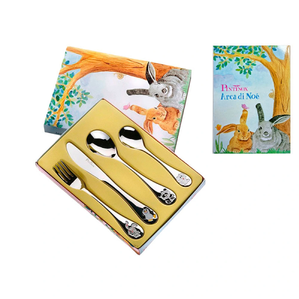 Set 4 de tacâmuri Pinti Bebe, inox Set 4 de tacâmuri Pinti Bebe, inox
