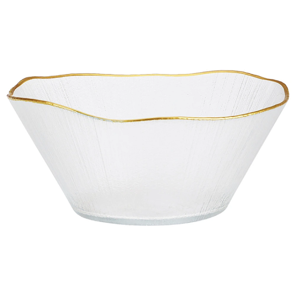 Salatiera din sticla 21cm Golden Rim Salatiera din sticla 21cm Golden Rim