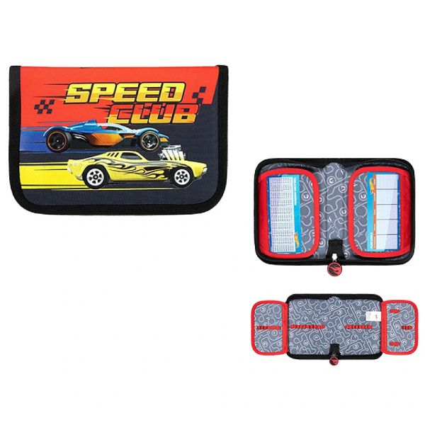 Пенал 21X14X3.5cm Speed Club, текстиль, с двумя карманами Пенал 21X14X3.5cm Speed Club, текстиль, с двумя карманами