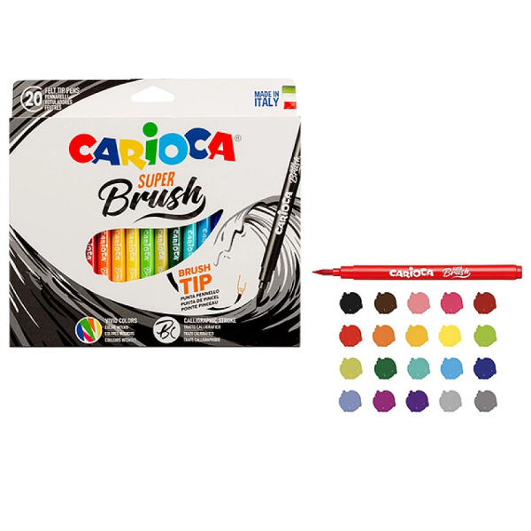 Набор фломастеров 20шт Carioca Brush Набор фломастеров 20шт Carioca Brush
