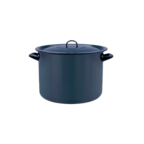 Cratita emailata 34cm, 23.5l, capac din metal, albastru inchis Cratita emailata 34cm, 23.5l, capac din metal, albastru inchis