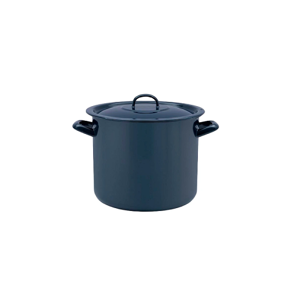 Cratita emailata 24cm, 9l, capac din metal, albastru inchis Cratita emailata 24cm, 9l, capac din metal, albastru inchis