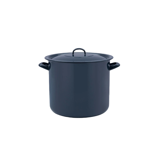 Cratita emailata 28cm, 15l, capac din metal, albastru inchis Cratita emailata 28cm, 15l, capac din metal, albastru inchis