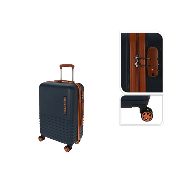 Чемодан троллер ProWorld 50 л 61X42X25 см синий, пластик