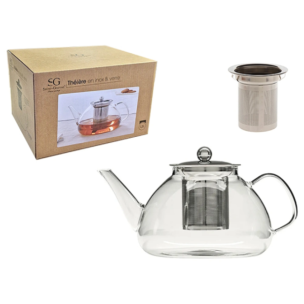 Ceainic din sticla cu filtru din oțel inoxidabil 1.3 l SG Ceainic din sticla cu filtru din oțel inoxidabil 1.3 l SG