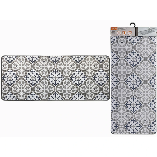 Covoras antiderapant 50X120cm Luance Paco Blue, poliester/ cauciuc Covoras antiderapant 50X120cm Luance Paco Blue, poliester/ cauciuc