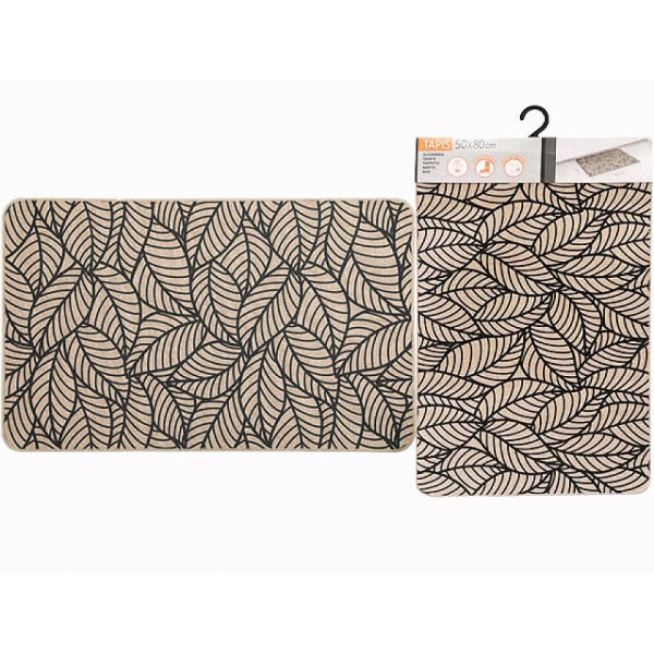 Covoras antiderapant 50X80cm Luance Jungle, bej, poliester/ cauciuc Covoras antiderapant 50X80cm Luance Jungle, bej, poliester/ cauciuc