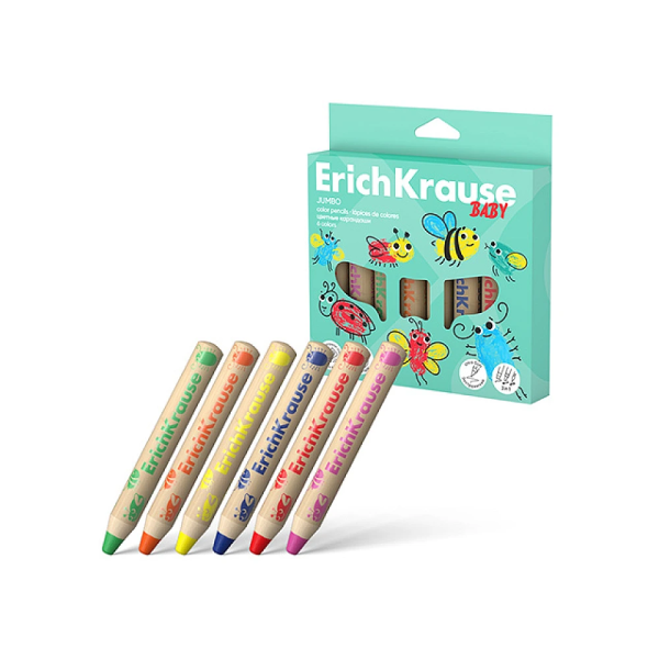 Set creioane colorate 6 buc ErichKrause Baby Jumbo Set creioane colorate 6 buc ErichKrause Baby Jumbo
