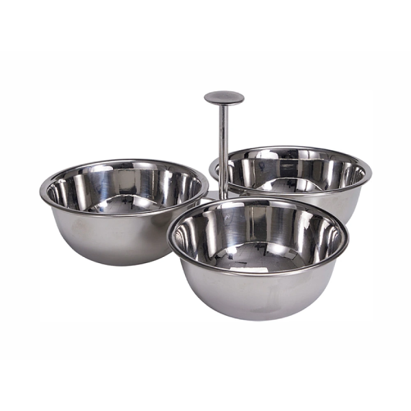 Recipient pentru aperitiv triplu EH 22X11.5X22 cm, inox Recipient pentru aperitiv triplu EH 22X11.5X22 cm, inox