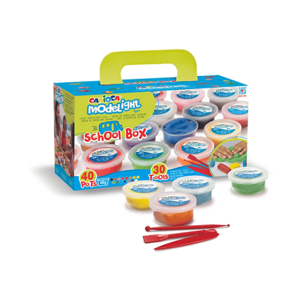 Set pentru modelare Modelight School Box 40 culori X 40g + 30 instrumete Set pentru modelare Modelight School Box 40 culori X 40g + 30 instrumete