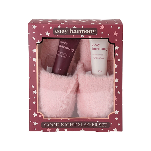Set cadou "Cozy Harmony" 3buc: crema pentru picioare, lotiune pentru picioare si papuci Set cadou "Cozy Harmony" 3buc: crema pentru picioare, lotiune pentru picioare si papuci