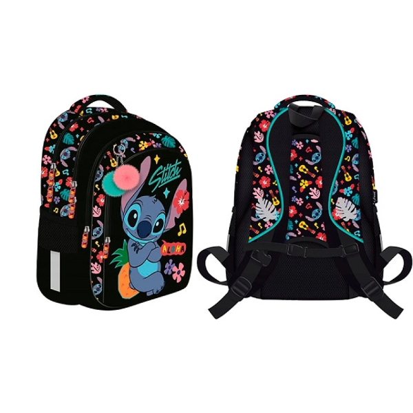 Ghiozdan scolar Stitch Black Aloha 28X18X40 cm