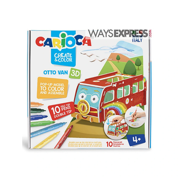 Набор Carioca Create&Color 3D-пазл Otto Van с фломастерами, 10шт