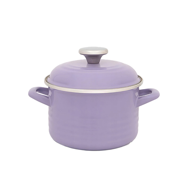 Cratita emailata Waves Violet 20 cm, 4 l, capac din metal Cratita emailata Waves Violet 20 cm, 4 l, capac din metal