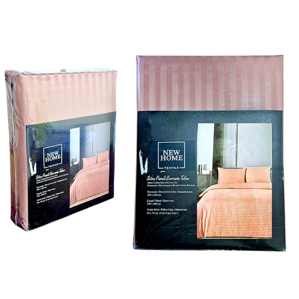 Lenjerie de pat Euro 2 NH Stripe Satin, Smoked Rose, PVC ambalaj Lenjerie de pat Euro 2 NH Stripe Satin, Smoked Rose, PVC ambalaj