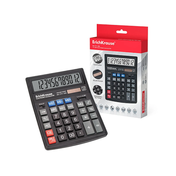 Calculator 12-Digit ErichKrause DC-777-12N Classic, negru Calculator 12-Digit ErichKrause DC-777-12N Classic, negru