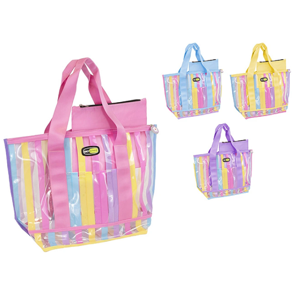 Geanta de plaja Sandy 50X15X35 cm cu husa termica 20X23 cm, PVC, 4 culori Geanta de plaja Sandy 50X15X35 cm cu husa termica 20X23 cm, PVC, 4 culori