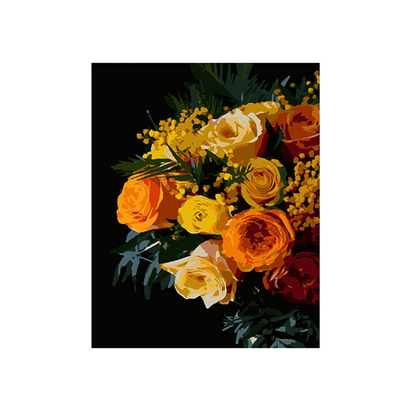 Pictura dupa numere 40X50 cm fundal negru Flori "Flori portocalii" Pictura dupa numere 40X50 cm fundal negru Flori "Flori portocalii"