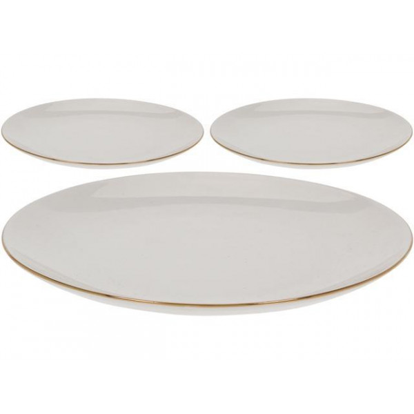 Тарелка десертная 20.5cm Golden Rim White, фарфор Тарелка десертная 20.5cm Golden Rim White, фарфор