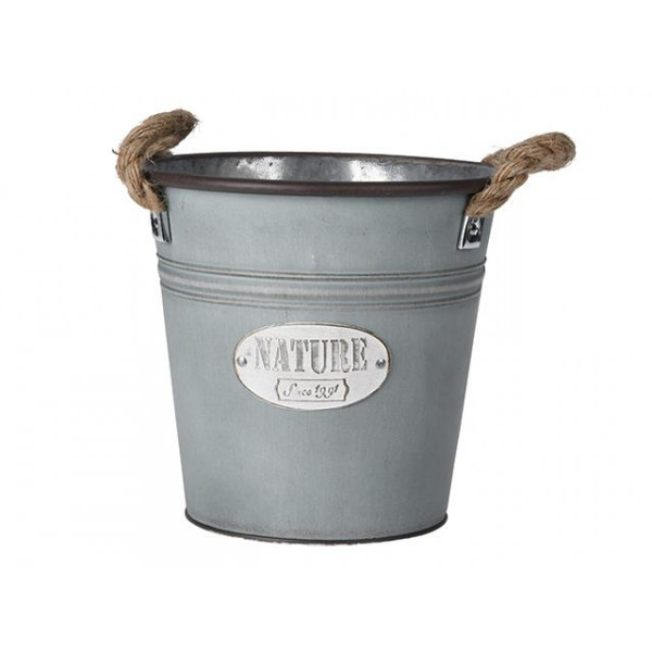 Ghiveci "Galeata metalica" Nature, D21cm, H20cm Ghiveci "Galeata metalica" Nature, D21cm, H20cm
