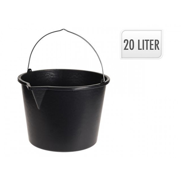 Ведро пластик 20l, ручка металл, черное Ведро пластик 20l, ручка металл, черное