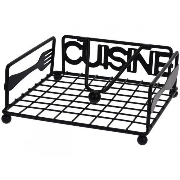 Suport pentru servetele EH "Cuisine" 18X18X7сm, negru, metalic Suport pentru servetele EH "Cuisine" 18X18X7сm, negru, metalic