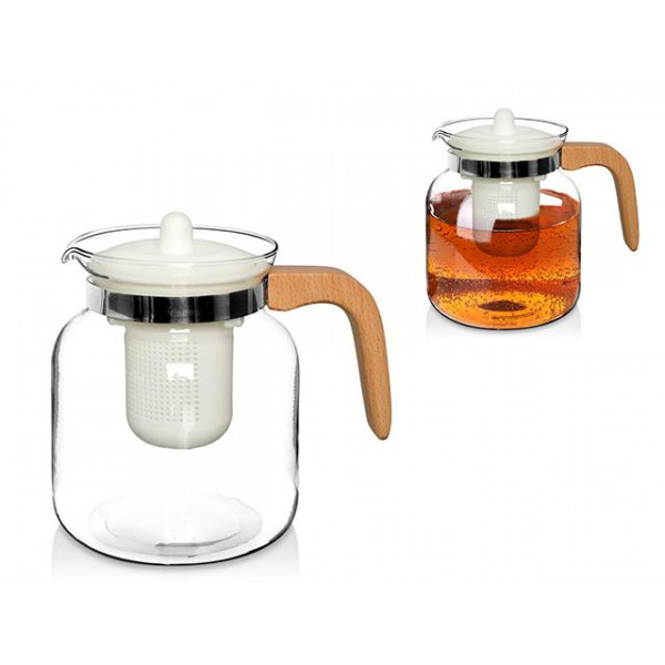 Ceainic pentru infuzie EH 1.5l, din sticla cu maner din lemn Ceainic pentru infuzie EH 1.5l, din sticla cu maner din lemn