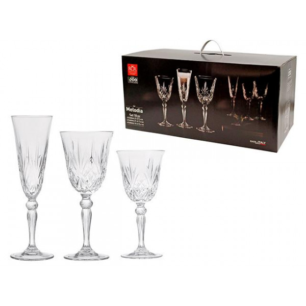 Набор 18ед Melodia: бокалы 6X160ml, 6X210ml, 6X270ml Набор 18ед Melodia: бокалы 6X160ml, 6X210ml, 6X270ml