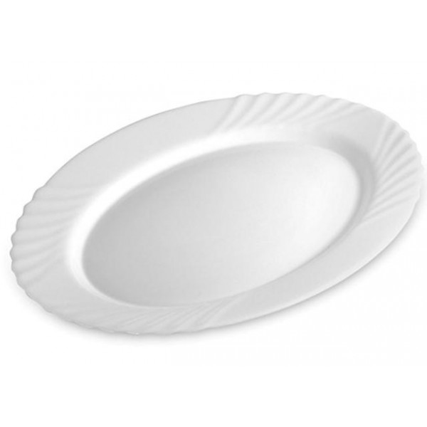 Platou oval 36X26cm Ebro, alb, opalglass Platou oval 36X26cm Ebro, alb, opalglass