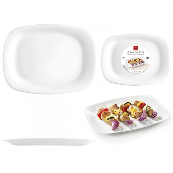 Platou 33X24cm Grangusto белое, opalglass