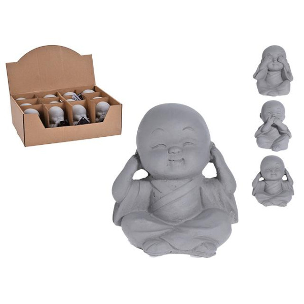 Statueta "Buddha nu vede, nu aude, nu vorbeste rau" 8cm, ciment