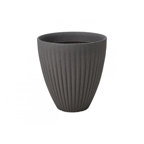 Ghiveci pentru flori din plastic "Lotus", D39cm, H41cm, gri
