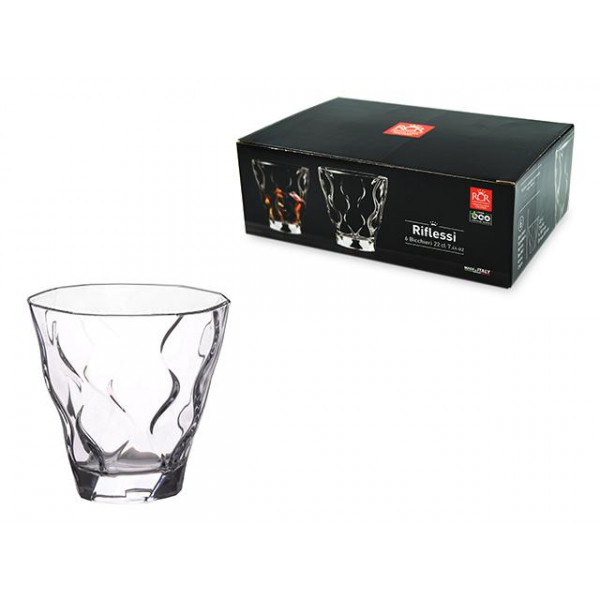Set pahare pentru bauturi Riflessi 6buc, 220ml