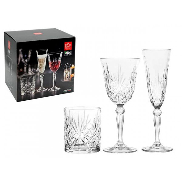 Set 18buc Melodia: pocale 6X160ml, 6X270ml, pahare 6X340ml