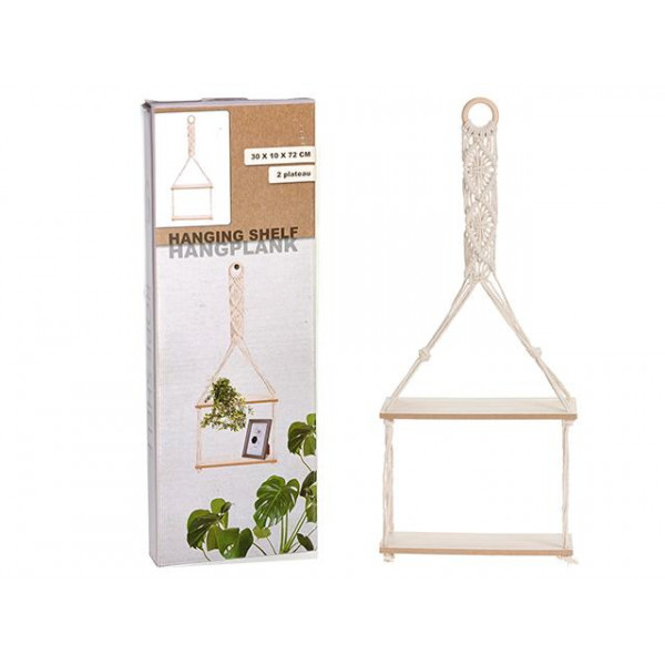 Raft suspendabil 2 nivele 30X10X66cm, mdf natural