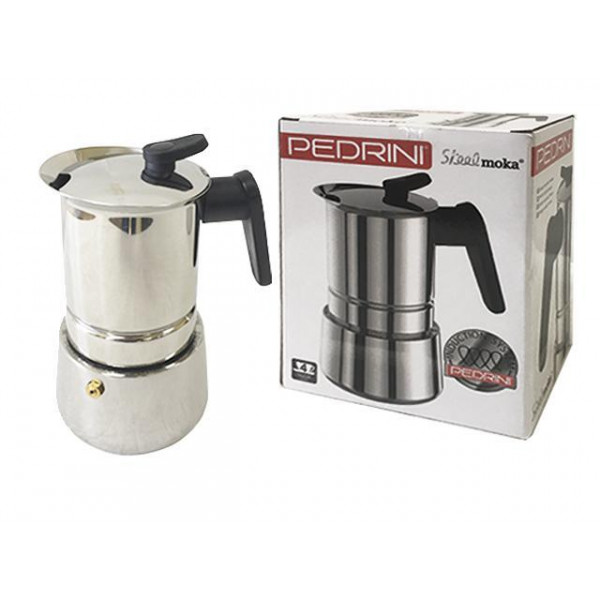 Кофеварка на 4 чашки Pedrini Caffe, нержавеющая сталь