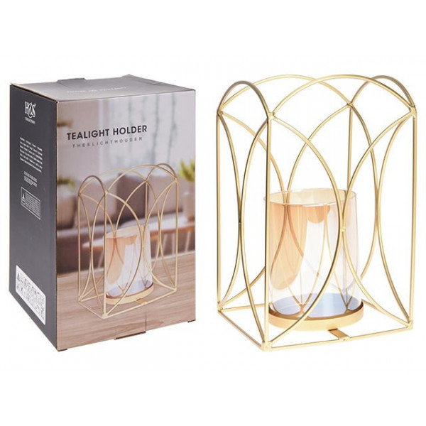 Подсвечник металлический для чайных свечей 15X24cm, золотой Подсвечник металлический для чайных свечей 15X24cm, золотой