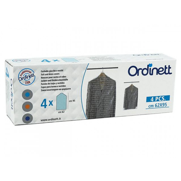Чехлы для одежды Ordinett 4шт 62X95cm прозрачный, PEVA Чехлы для одежды Ordinett 4шт 62X95cm прозрачный, PEVA