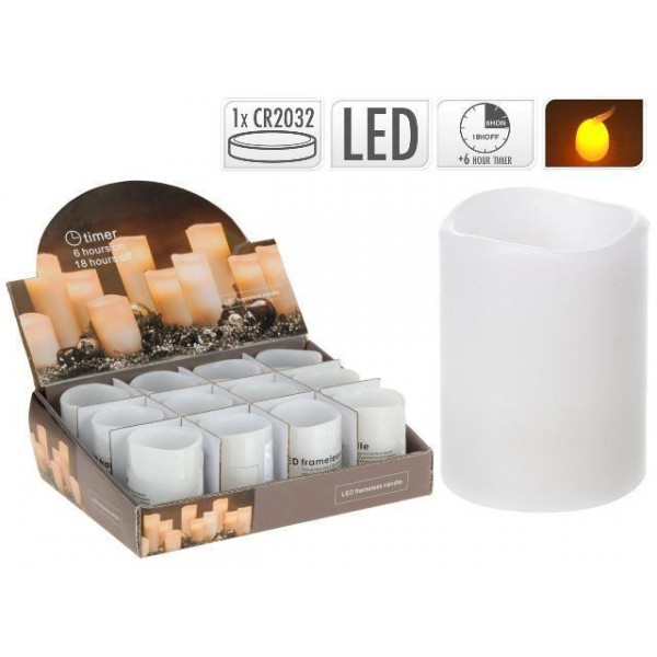 Свеча LED 5X6.5сm, таймер, белая Свеча LED 5X6.5сm, таймер, белая