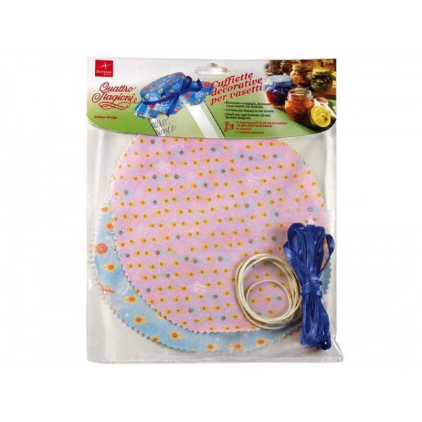 Set textil decorativ pentru borcan Q.S., 6+6+1