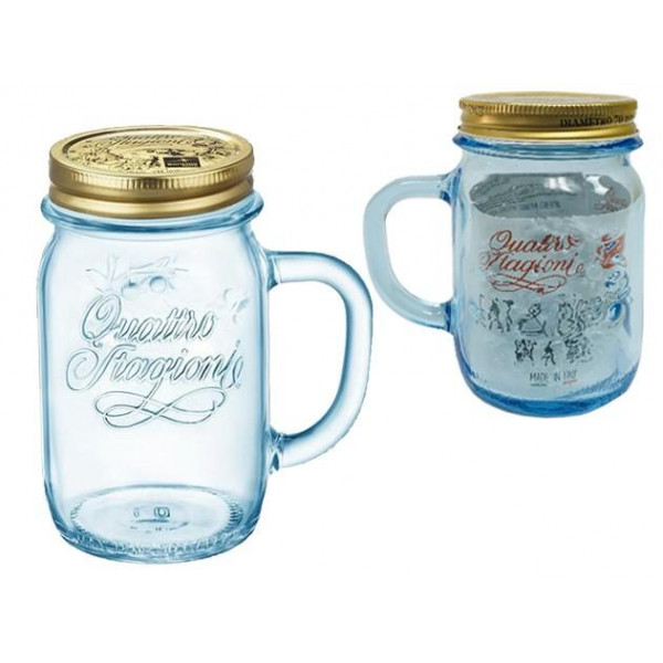 Borcan pentru bauturi 0.415l cu maner si capac Q.S., albastru Borcan pentru bauturi 0.415l cu maner si capac Q.S., albastru