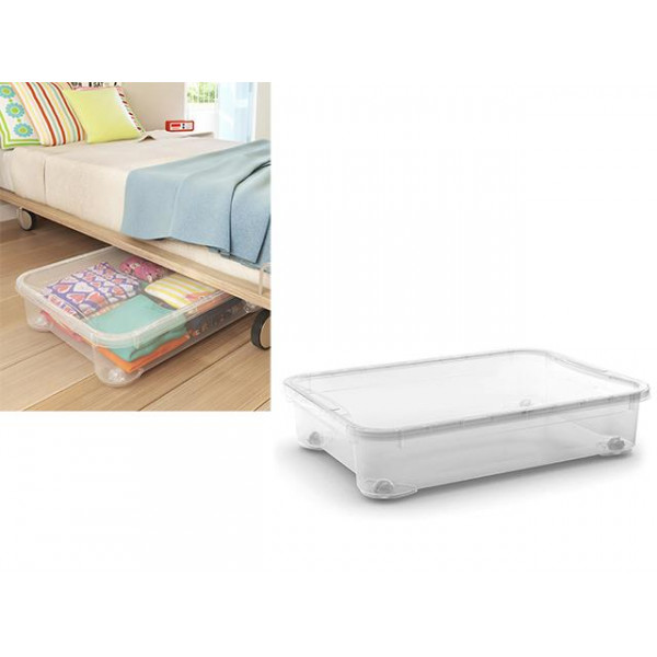 Cutie de depozitare sub pat KIS 54l, 80X58XH18cm, transparent? Cutie de depozitare sub pat KIS 54l, 80X58XH18cm, transparent?