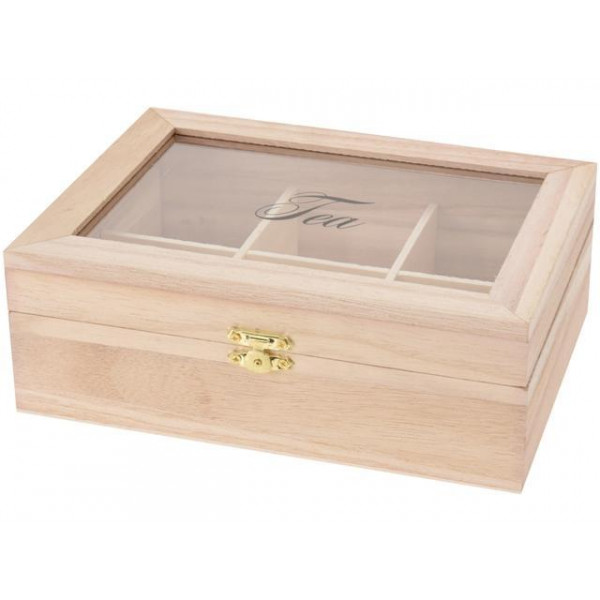 Cutie pentru ceai 6 sectiuni 21X16X7.2cm, lemn Cutie pentru ceai 6 sectiuni 21X16X7.2cm, lemn