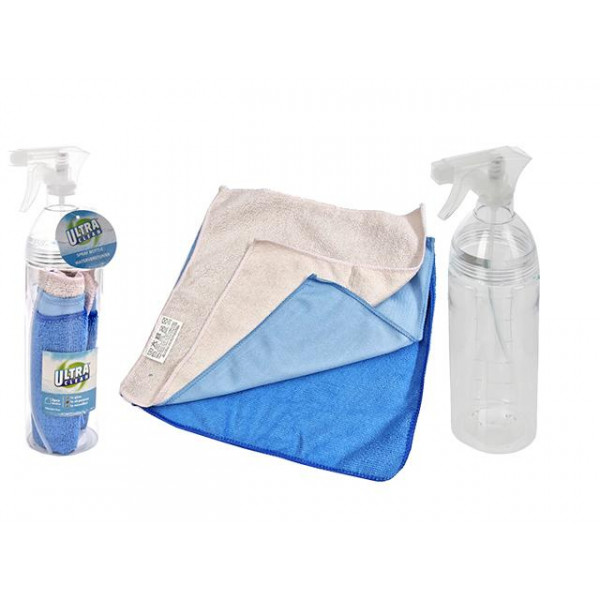 Set Ultra Clean carpe din microfibră 3buc, 30X30cm + pulverizator